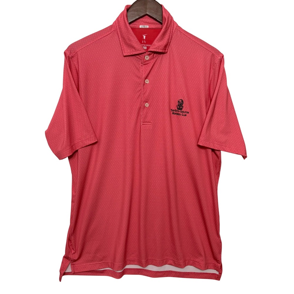 Fairway & Greene Polo Shirt Mens Medium Red Ritz-Carlton Golf Top